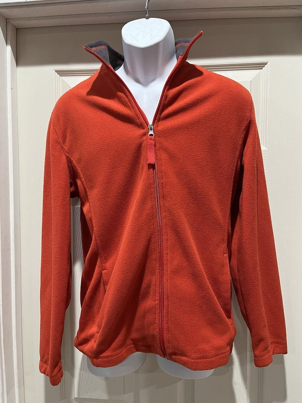 CLUB ROOM Men's Fleece Full Zip-up Jacket Orange Size S